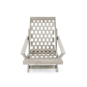 English Elm Pinecrest Outdoor Folding Lounge Chair Recycled Hdpe Reclining Patio Seat with Cushion Sand B2745P409689
