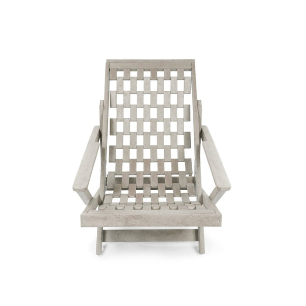 English Elm Pinecrest Outdoor Folding Lounge Chair Recycled Hdpe Reclining Patio Seat with Cushion Sand B2745P409689