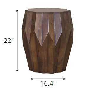 Homeroots 22" Deep Brown And Dark Brown Solid Wood End Table   373962
