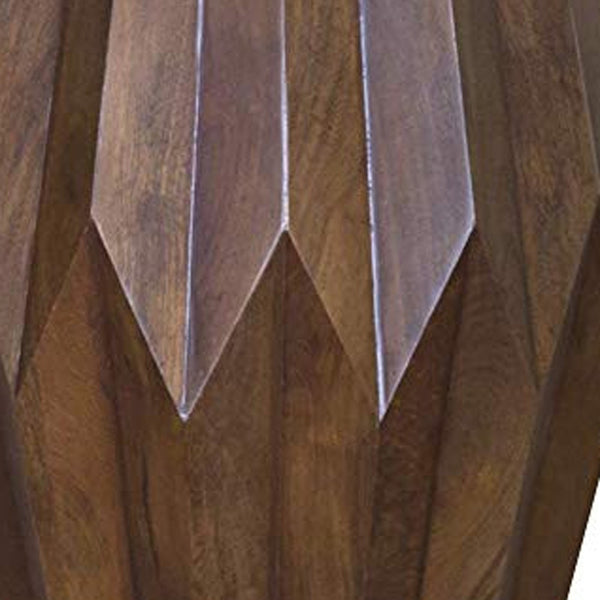 Homeroots 22" Deep Brown And Dark Brown Solid Wood End Table   373962