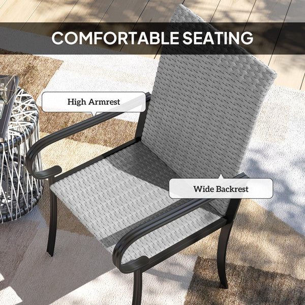 English Elm Dining Chairs Set of 2 Hand Woven Pe Rattan High Back Arm Seats for Patio or Home T3971P429368