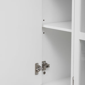 English Elm Vibe 47.2'' Retro Tv Stand For 43" Tvs - Stylish Media Console With Glass Doors & Secure Storage Solution N724P233371K-GIGA