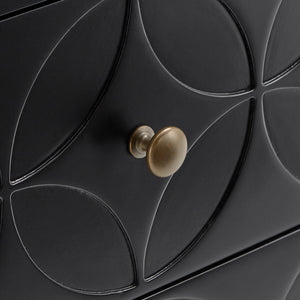 Shiloh 2 Drawer Glam Nightstand with Diamond Front and Gold Metal Base for Bedroom