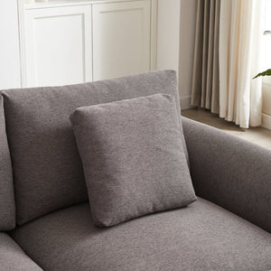 English Elm MH102.2 Modular 102.2" L-Shaped Sectional Sofa with Ottoman, 3 Cushions & Pillows, Upholstered Comfort Grey W1193S00138