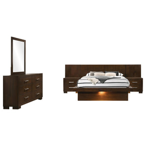 English Elm Tokyo 5-Piece Platform Bedroom Set: Modern Eastern King Bed, Nightstands & Dresser In Cappuccino Finish B062S00975-GIGA
