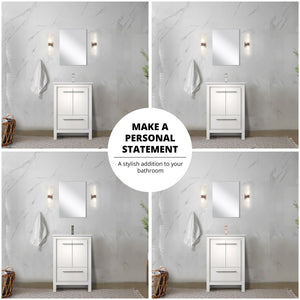 English Elm White Bath Vanity With Cultured Marble Top & Chrome Faucet - Stylish Storage For Small Spaces B2731P259280-GIGA