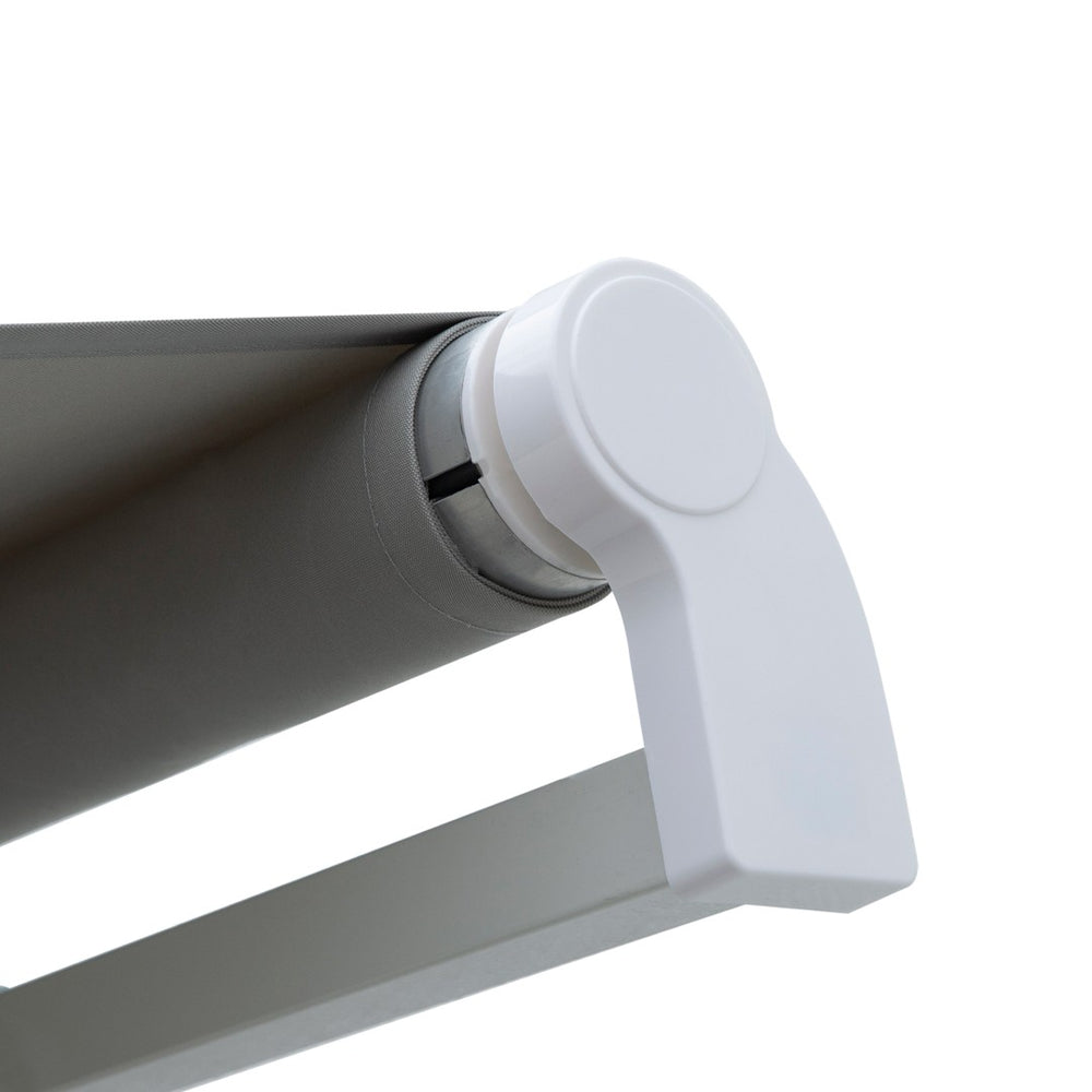 English Elm Outsunny 12' X 8' Manual Retractable Awning – Durable Uv & Water-Resistant Shade For Outdoor Comfort W2225P174169-GIGA