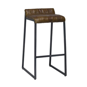 Homeroots 27 " Brown And Black Iron Backless Counter Height Bar Chair   374039