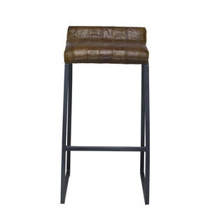 Homeroots 27 " Brown And Black Iron Backless Counter Height Bar Chair   374039