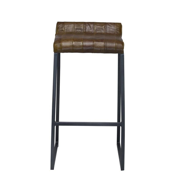 Homeroots 27 " Brown And Black Iron Backless Counter Height Bar Chair   374039