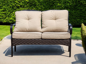 Homeroots 48" Beige Polyester Blend Sofa With Black Legs   374052