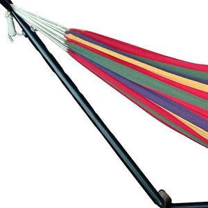 Homeroots Tropical Stripe Double Classic Two Person Hammock With Stand  Steel 374126