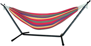 Homeroots Tropical Stripe Double Classic Two Person Hammock With Stand  Steel 374126