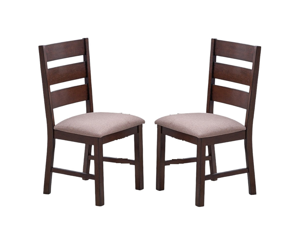 English Elm Contemporary Solid Wood Ladder-Back Dining Chairs Set of 2 with Upholstered Cushions, Comfortable Support B011P194286