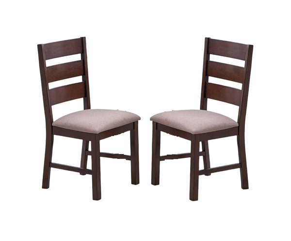 English Elm Contemporary Solid Wood Ladder-Back Dining Chairs Set of 2 with Upholstered Cushions, Comfortable Support B011P194286