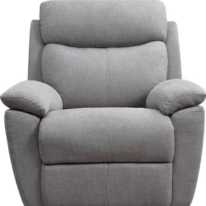 Homeroots 35" Light Gray Fabric Power Recliner With Usb Light Grey  374131
