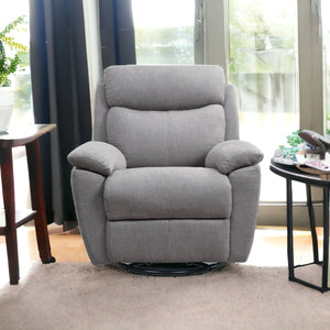 Homeroots 35" Light Gray Fabric Power Recliner With Usb Light Grey  374131