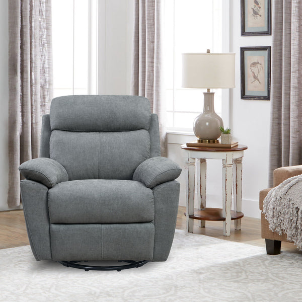 Homeroots 35" Gray Fabric Power Recliner With Usb Greygreen  374132
