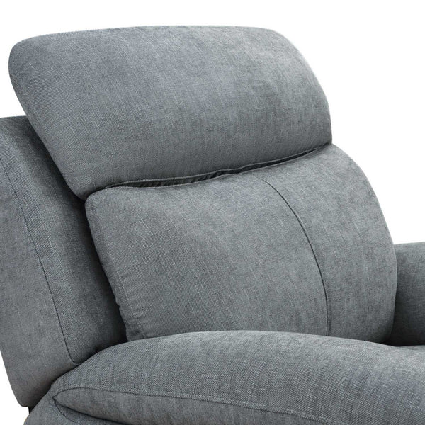 Homeroots 35" Gray Fabric Power Recliner With Usb Greygreen  374132