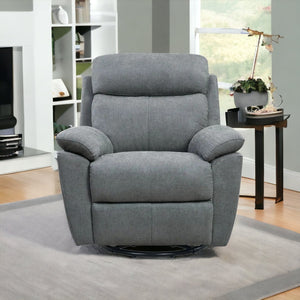 Homeroots 35" Gray Fabric Power Recliner With Usb Greygreen  374132