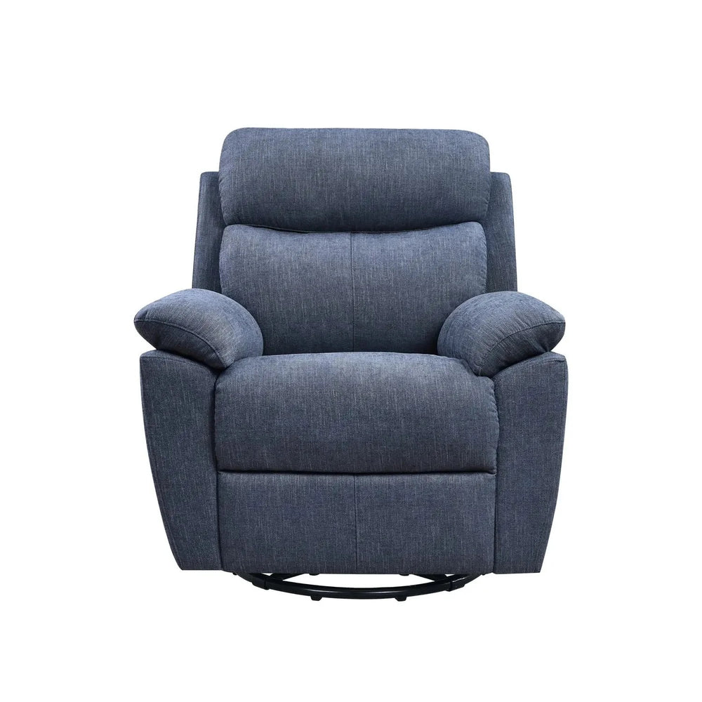 Homeroots 35" Blue Fabric Power Recliner With Usb Blue  374133