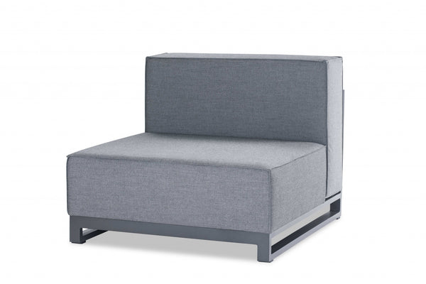 Homeroots 35" Gray And Tpu Coating Metal Outdoor Modular With Gray Cushion  Metal 374151