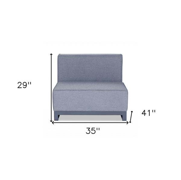 Homeroots 35" Gray And Tpu Coating Metal Outdoor Modular With Gray Cushion  Metal 374151
