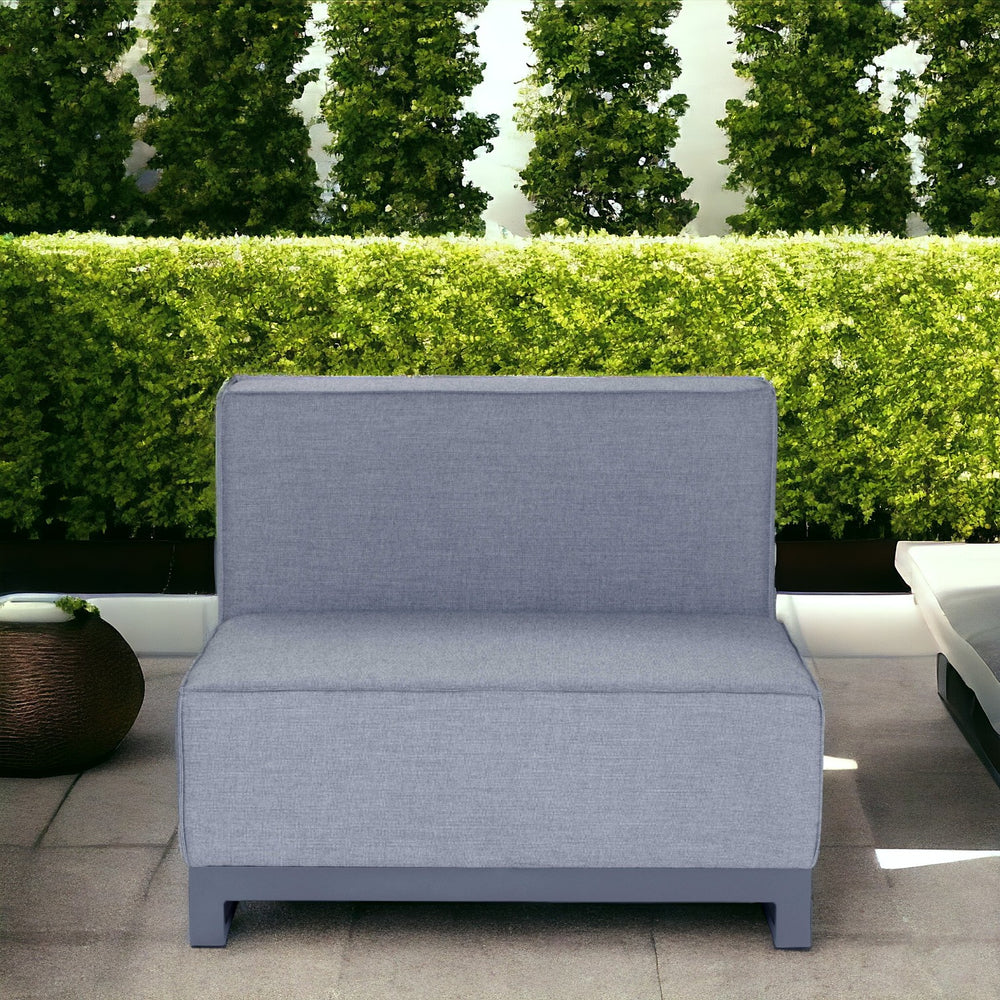 Homeroots 35" Gray And Tpu Coating Metal Outdoor Modular With Gray Cushion  Metal 374151