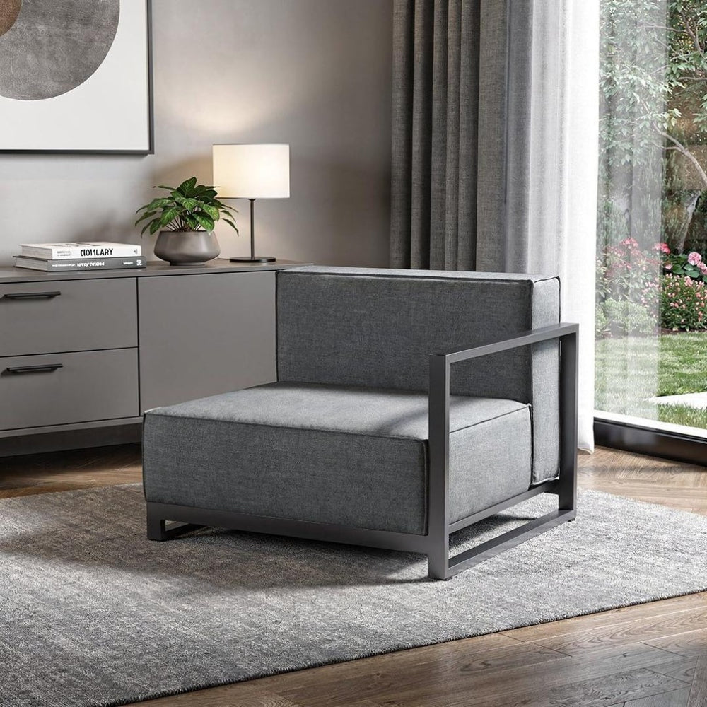 HomeRoots 37" Gray Linen Arm Chair - Elegant Upholstered Seating for Living Rooms, Home Offices & More! 374154