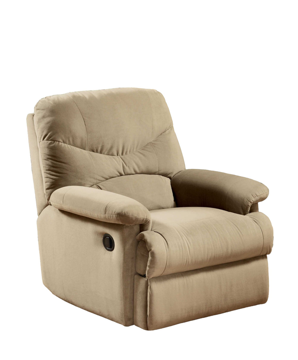 Homeroots 35" Beige Microfiber Recliner Beige  374160