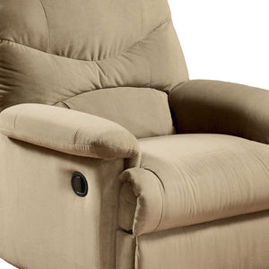 Homeroots 35" Beige Microfiber Recliner Beige  374160