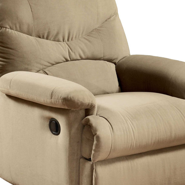 Homeroots 35" Beige Microfiber Recliner Beige  374160