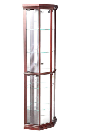 Homeroots 16" Dark Brown Display Stand  Glass 374163