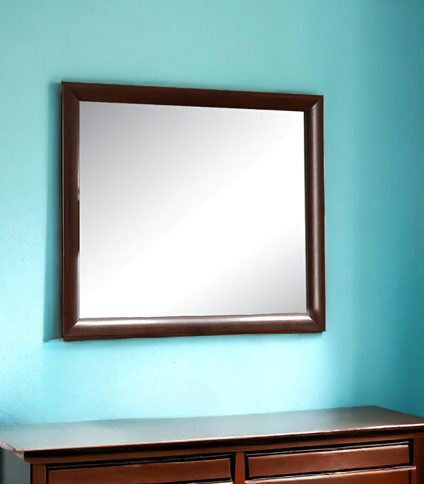 Homeroots 35" Espresso Framed Dresser Mirror  Glass 374164