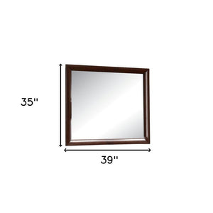 Homeroots 35" Espresso Framed Dresser Mirror  Glass 374164