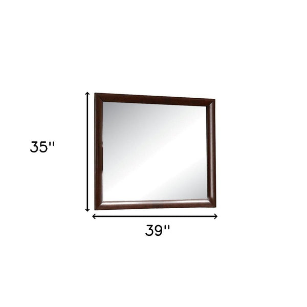 Homeroots 35" Espresso Framed Dresser Mirror  Glass 374164