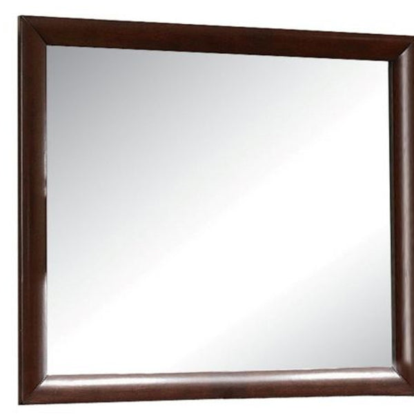 Homeroots 35" Espresso Framed Dresser Mirror  Glass 374164