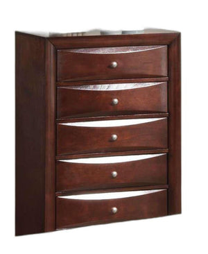 Homeroots 32" Espresso Solid Wood Five Drawer Chest  Manufactured Wood 374165