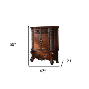 Homeroots 43" Brown Solid Wood Standard Chest  Solid Wood 374175