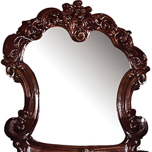 Homeroots 45" Brown Crowned Top Solid Wood Framed Dresser Mirror  Wood 374176