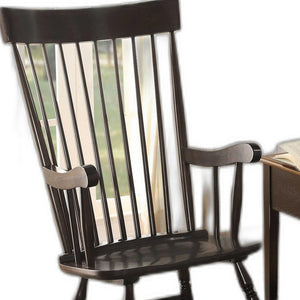Homeroots 33" X 25" X 45" Black Wood Rocking Chair   374187