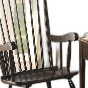 Homeroots 33" X 25" X 45" Black Wood Rocking Chair   374187