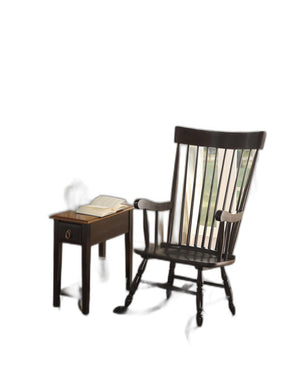 Homeroots 33" X 25" X 45" Black Wood Rocking Chair   374187