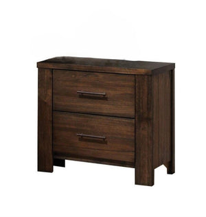 Homeroots 25" Brown Two Drawers Nightstand   374190