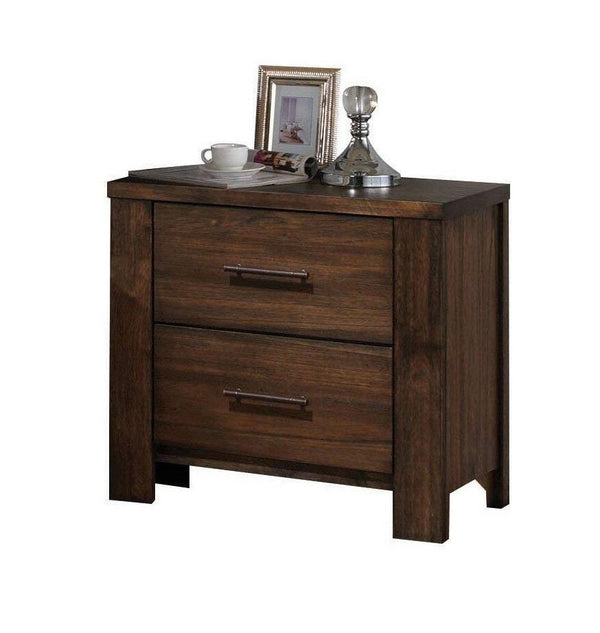 Homeroots 25" Brown Two Drawers Nightstand   374190