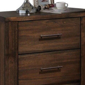 Homeroots 25" Brown Two Drawers Nightstand   374190