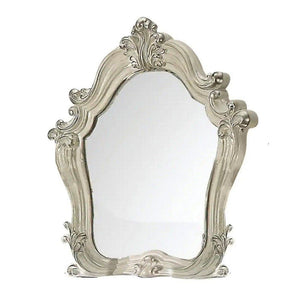 Homeroots White And Silver Wood Framed Dresser Mirror Bone White Glass 374191