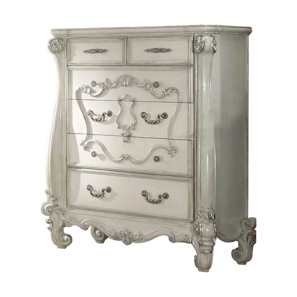 HomeRoots 47" White Solid Wood Chest – Elegant Storage Solution with Timeless Design for Compact Spaces 5 374192