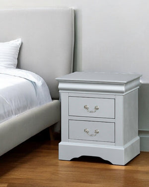 HomeRoots 24" Elegant White Wood Two-Drawer Nightstand - Versatile Accent Table for Stylish Storage & Decor 374197