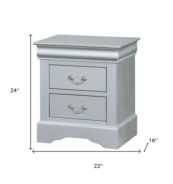 HomeRoots 24" Elegant White Wood Two-Drawer Nightstand - Versatile Accent Table for Stylish Storage & Decor 374197